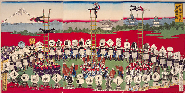 かさねグラフィカ「初春消防組　出初の図」　歌川芳虎　明治10年 - Cool Art Tokyo