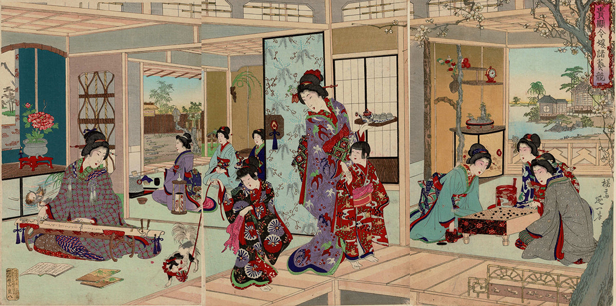 かさねグラフィカ「貴顕令嬢諸芸競」 楊斎延一 明治24年