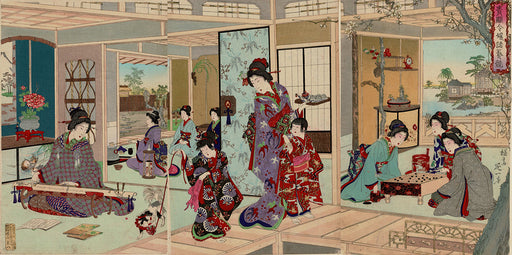 かさねグラフィカ「貴顕令嬢諸芸競」 楊斎延一 明治24年