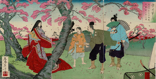 かさねグラフィカ「雪月花之内 鳥羽法王白河の御遊ニ玉藻前ヲ召之図」 水野年方 明治18年