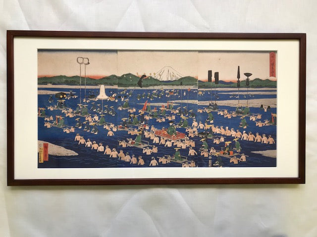 ギリシア旅行で買った絵画(額縁入り) 額-RAISHIN-3枚用別売りの専用額縁(中の浮世絵は見本です